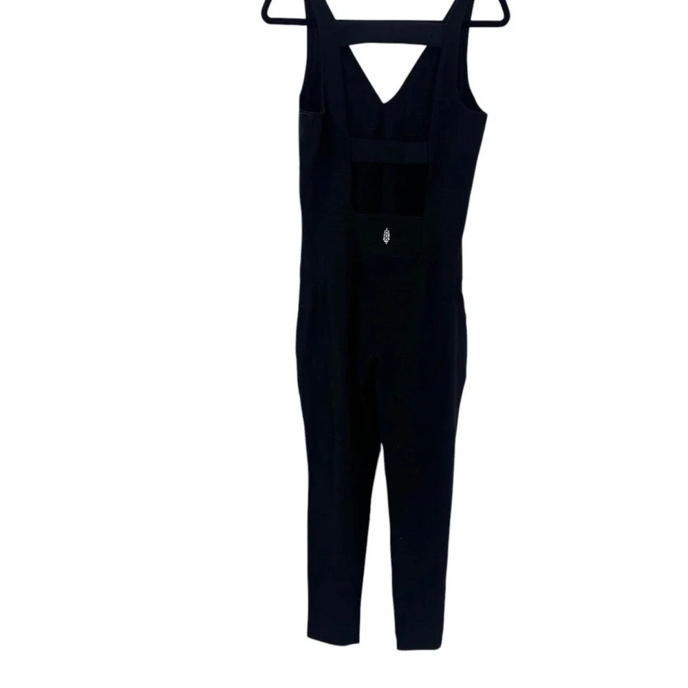 Free People Movement Jumpsuit Women XS Black Excellence Sleeveless V-Neck